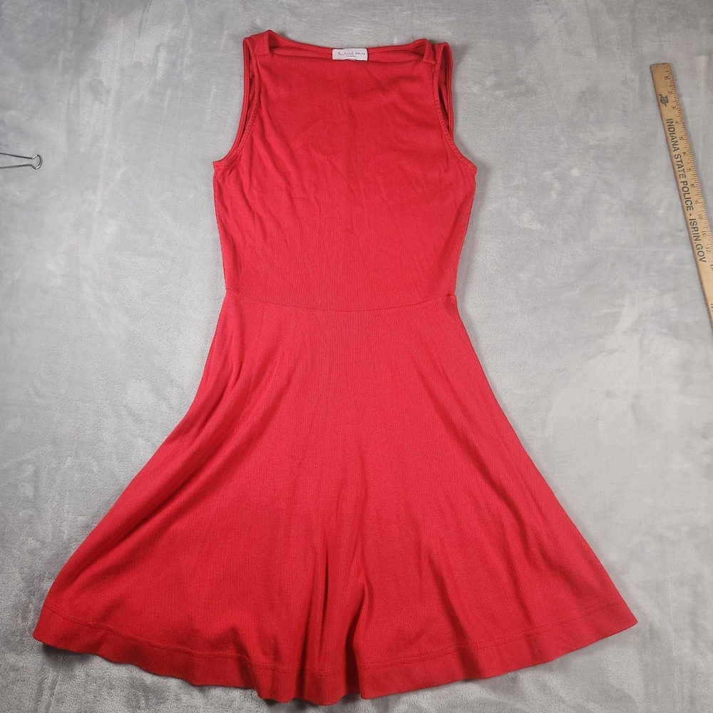Michael Stars Red Demi Ribbed Tank Knee Length Dress Womens Small Beach Resort